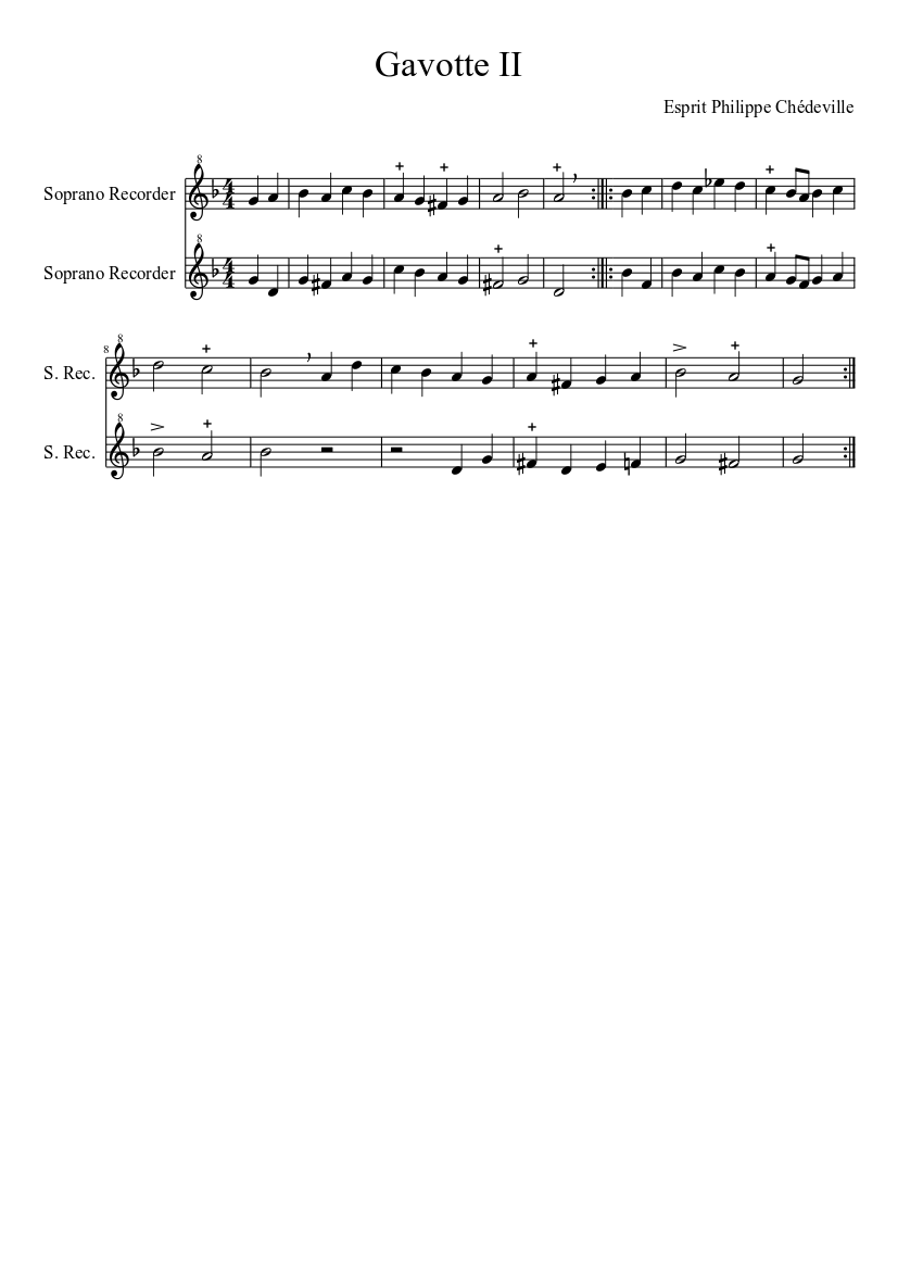 Gavotte - La Silvie - Esprit Philippe Chédeville
