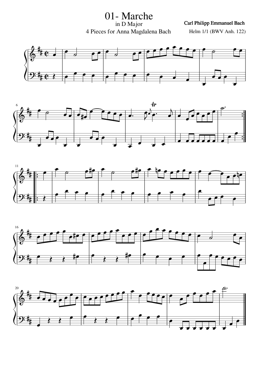 4 Pieces for Anna Magdalena Bach -1 -Marche