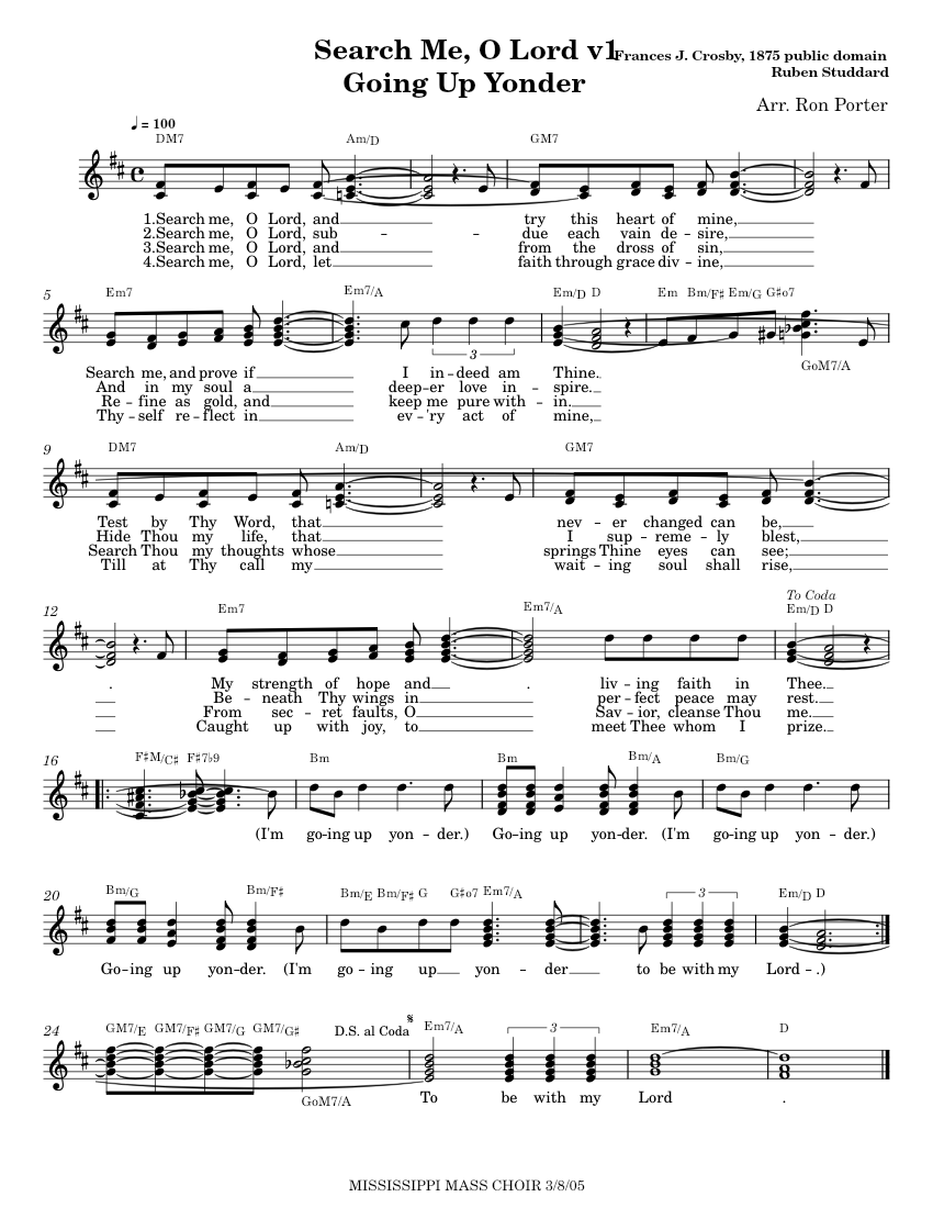 Sheet Music Search Me Lord Ricky Dillard Search Me, O Lord v1_rp Sheet music for Vocals (Choral) | Musescore.com
