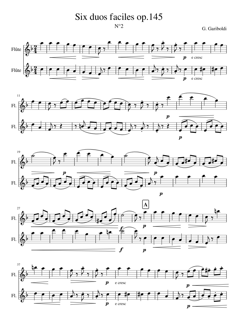 duo gariboldi Sheet music for Flute (Woodwind Duet) | Musescore.com