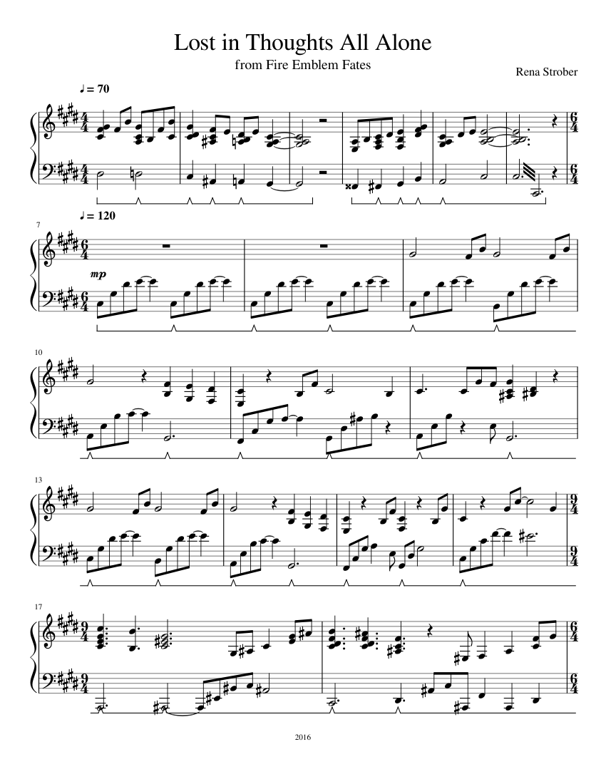 Lost in Thoughts All Alone – Hiroki Morishita Sheet music for Piano (Solo)  | Musescore.com