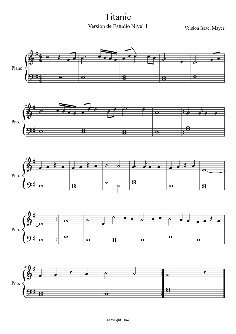 Titanic Sheet music for Piano (Solo) Easy | Musescore.com