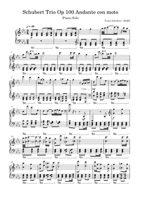 Free Trio Pour Piano Et Cordes No 2 D. 929 - Op. 100 ( Ème Mouvement) by  Franz Schubert sheet music | Download PDF or print on Musescore.com
