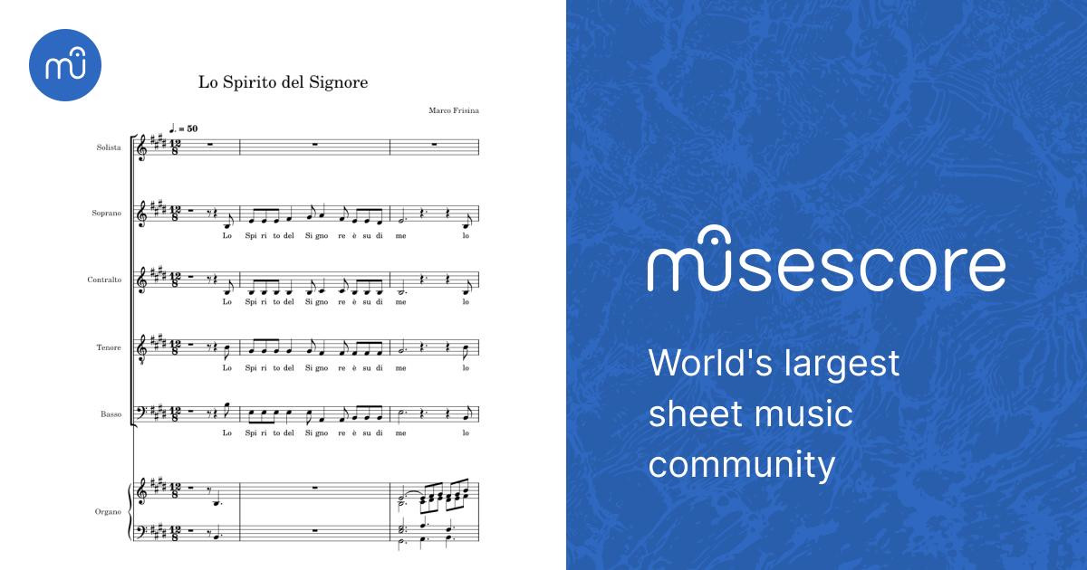 Lo Spirito del Signore Sheet music for Soprano, Alto, Tenor, Bass voice &  more instruments (Church Choir) | Musescore.com