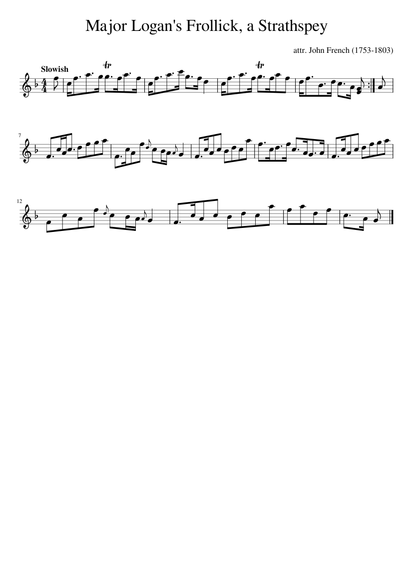 Major Logan's Frollick a Strathspey