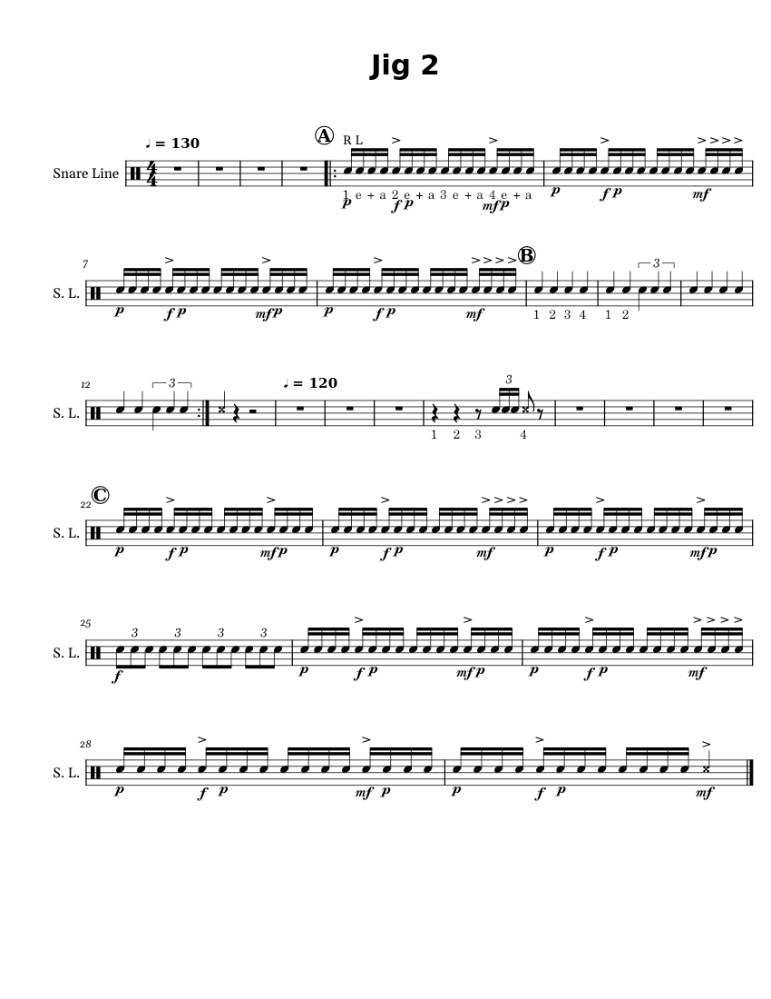 CDA Jig 2 Snare Sheet music for Snare drum (Solo)