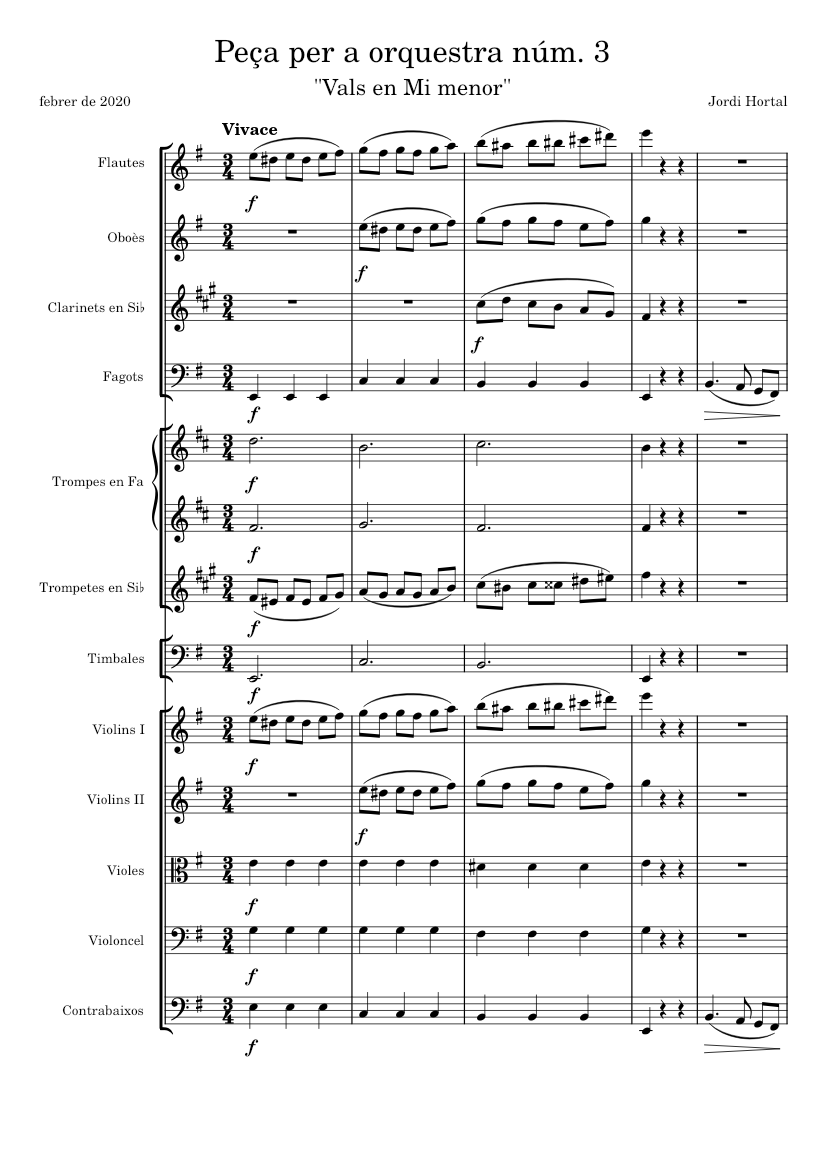 Vals per orquestra en Mi menor