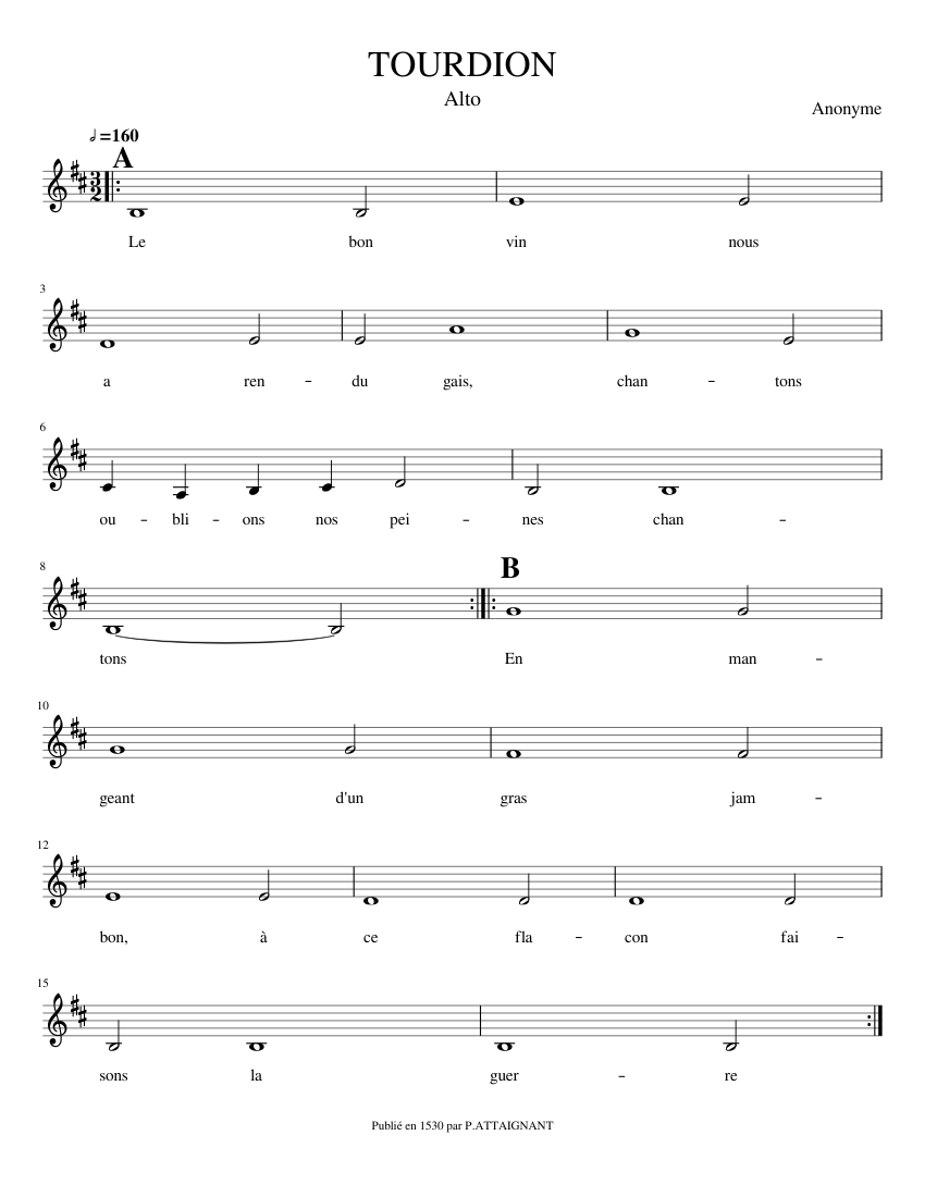 Tourdion-Alto - piano tutorial