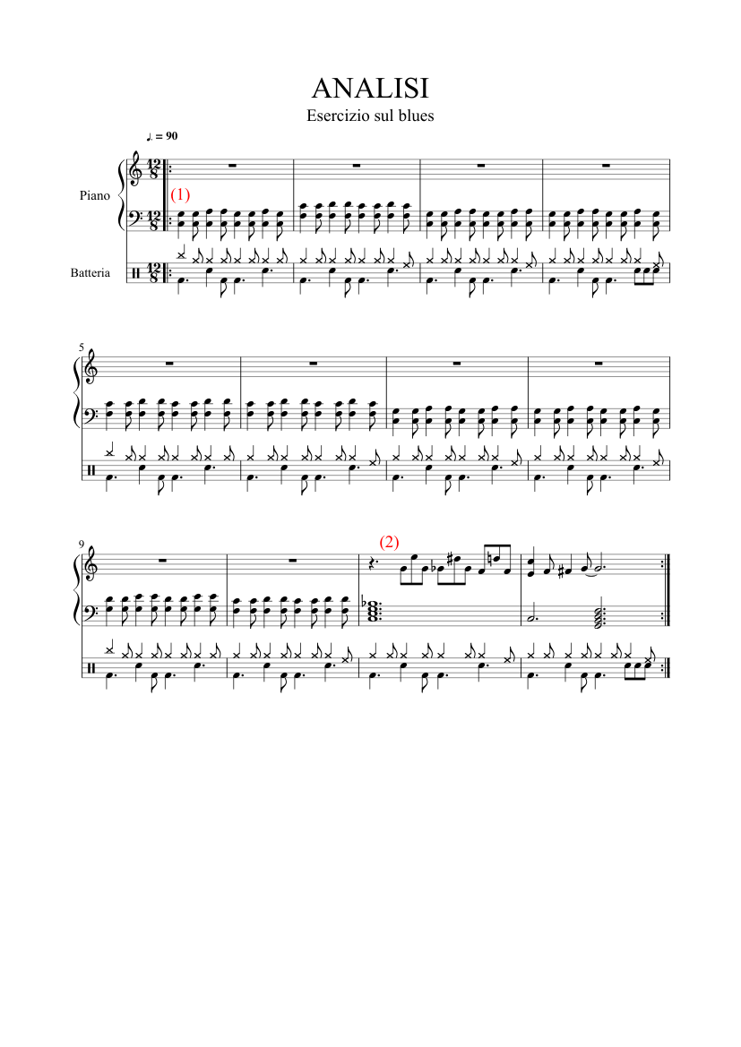 BASE di Blues Sheet music for Piano (Solo) | Musescore.com