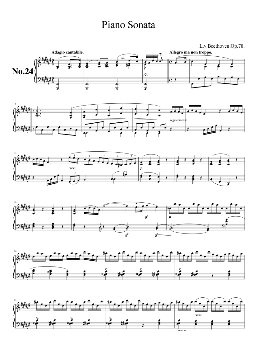Piano Sonata No.24 Op.78