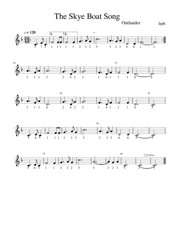outlander - the skye boat song