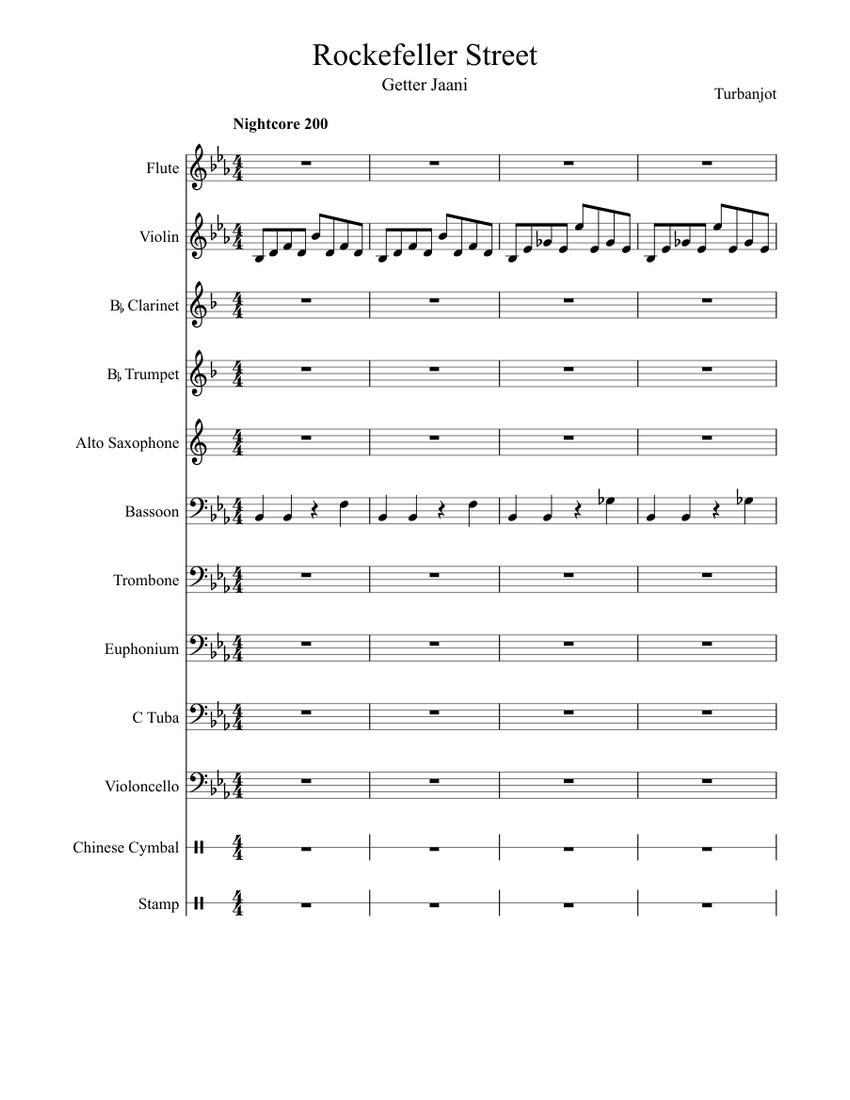 Nightcore Rockefeller Street Wip Sheet Music For Violin Trombone Flute Tuba More Instruments Mixed Quintet Musescore Com Rockefeller street (евровидение 2011 эстония/nightcore rmx) — getter jaani. nightcore rockefeller street wip
