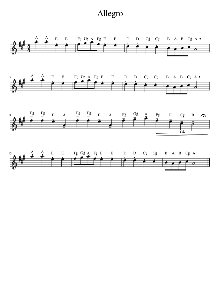 Allegro Sheet music for Piano (Solo) | Musescore.com