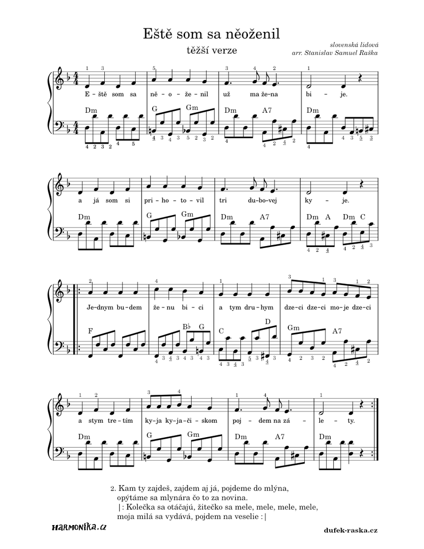 Este-som-sa-neozenil (hard version) Sheet music for Accordion (Solo) |  Musescore.com
