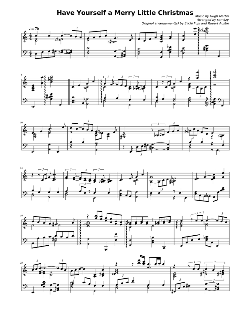 Have Yourself a Merry Little Christmas Sheet music for Piano (Solo) |  Musescore.com