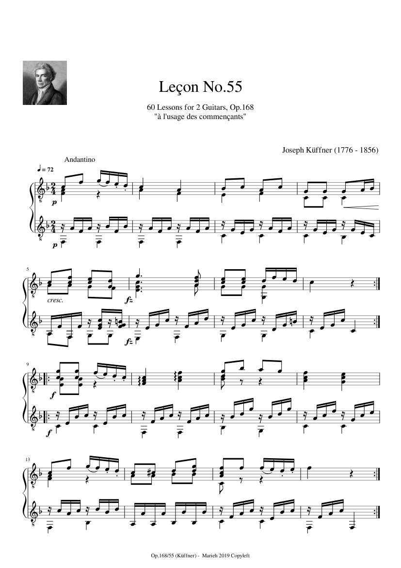 60 Lessons for 2 Guitars Op.168