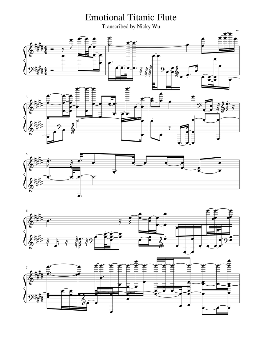 Emotional Titanic Flute - piano tutorial.