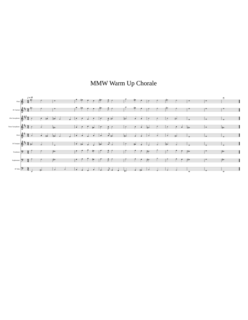 MMW_Warm_Up_Chorale Sheet music for Trombone, Euphonium, Flute