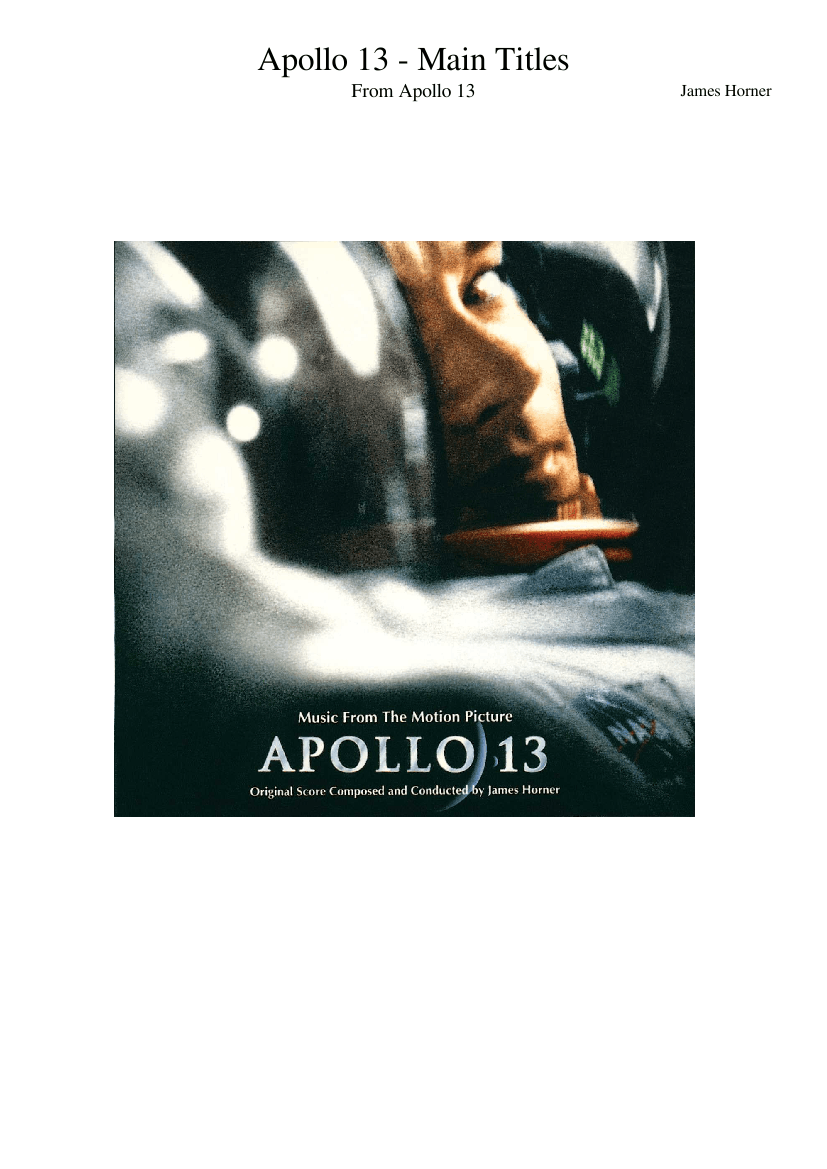 Apollo 13 - Main Titles Sheet music for Trombone, Tuba, Flute, Oboe ...