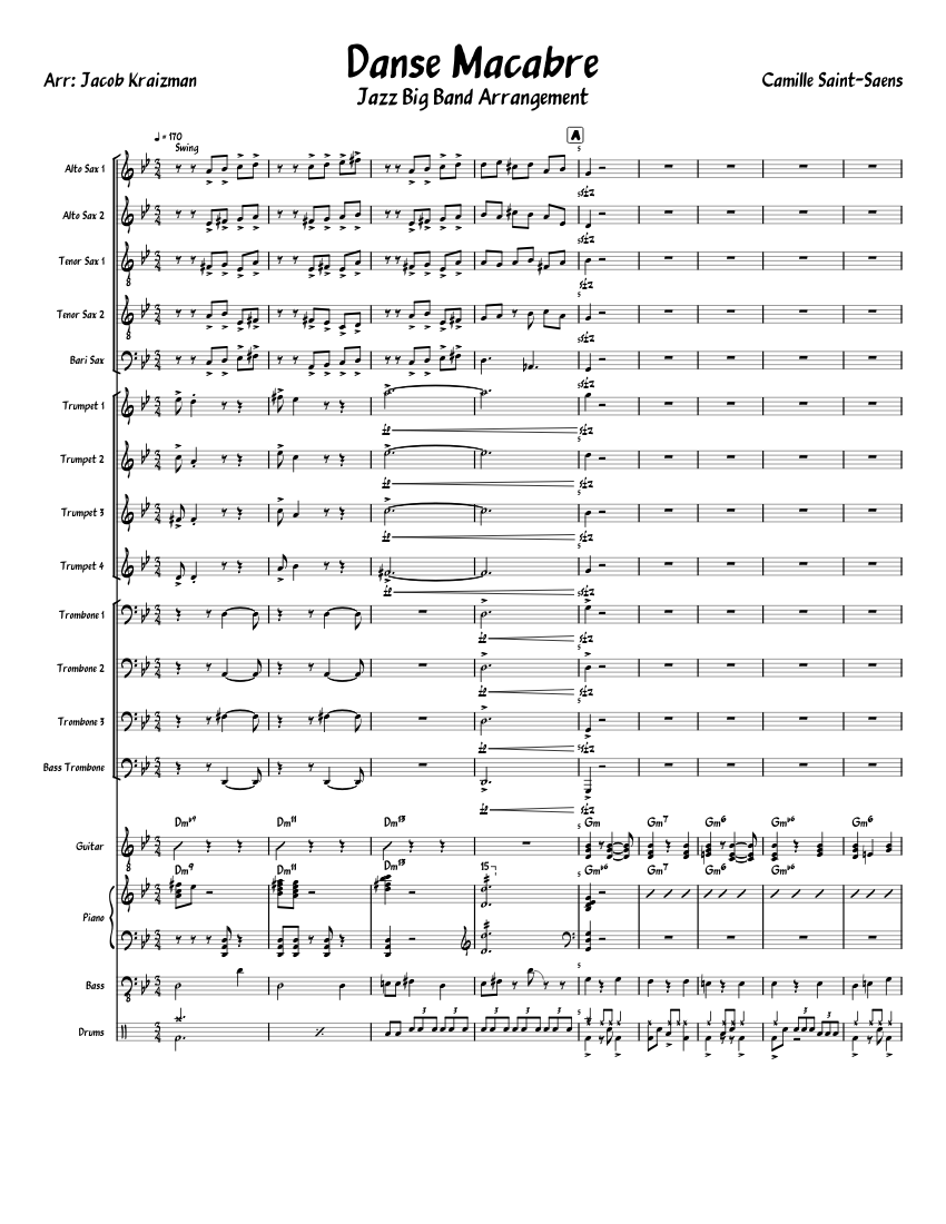 Danse_Macabre(WIP) Sheet music for Piano, Trombone, Saxophone alto ...