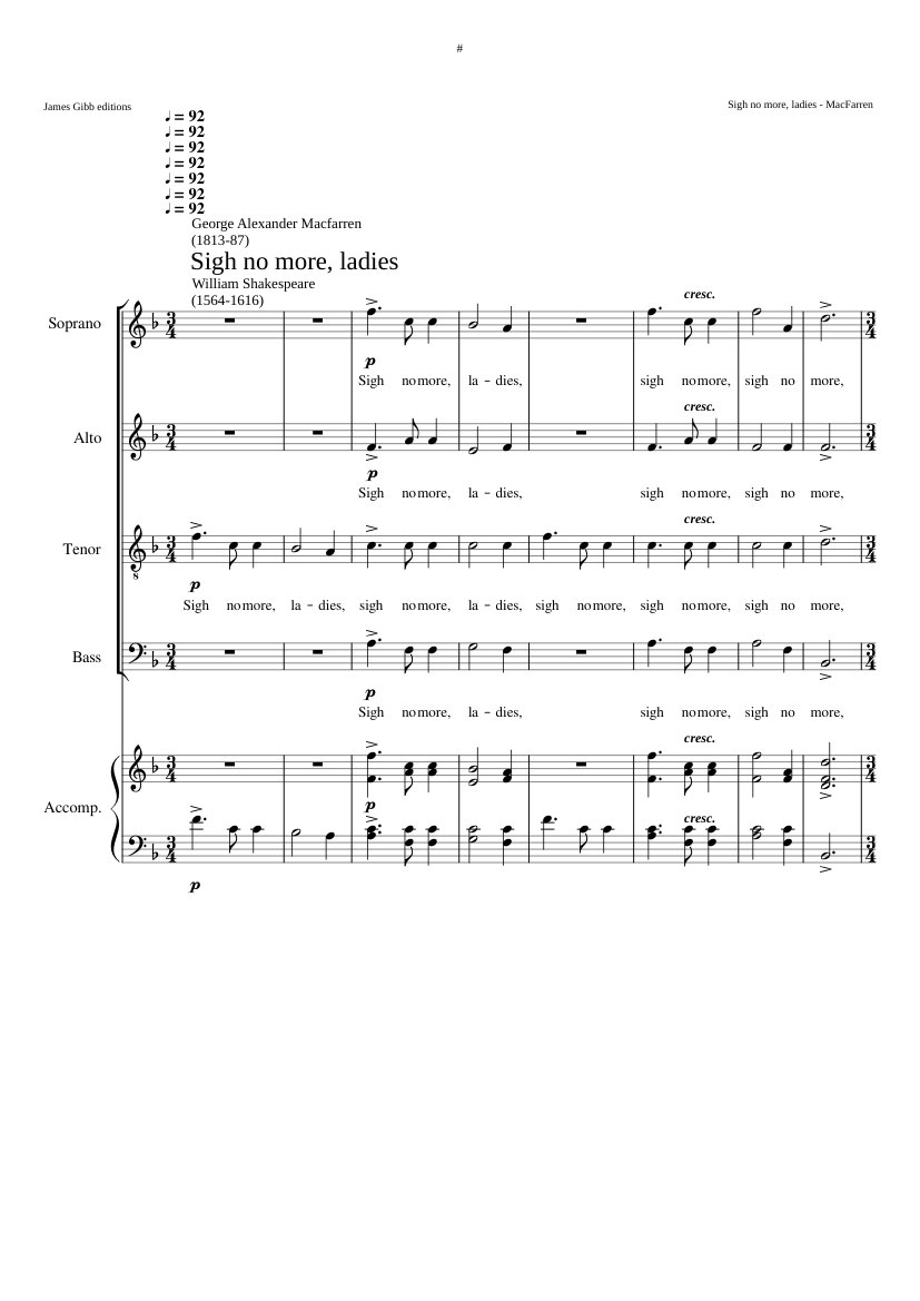 Sigh no more ladies