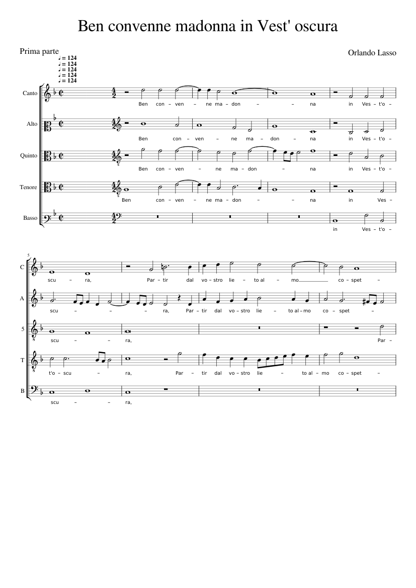 Ben convenne madonna in Vest' oscura