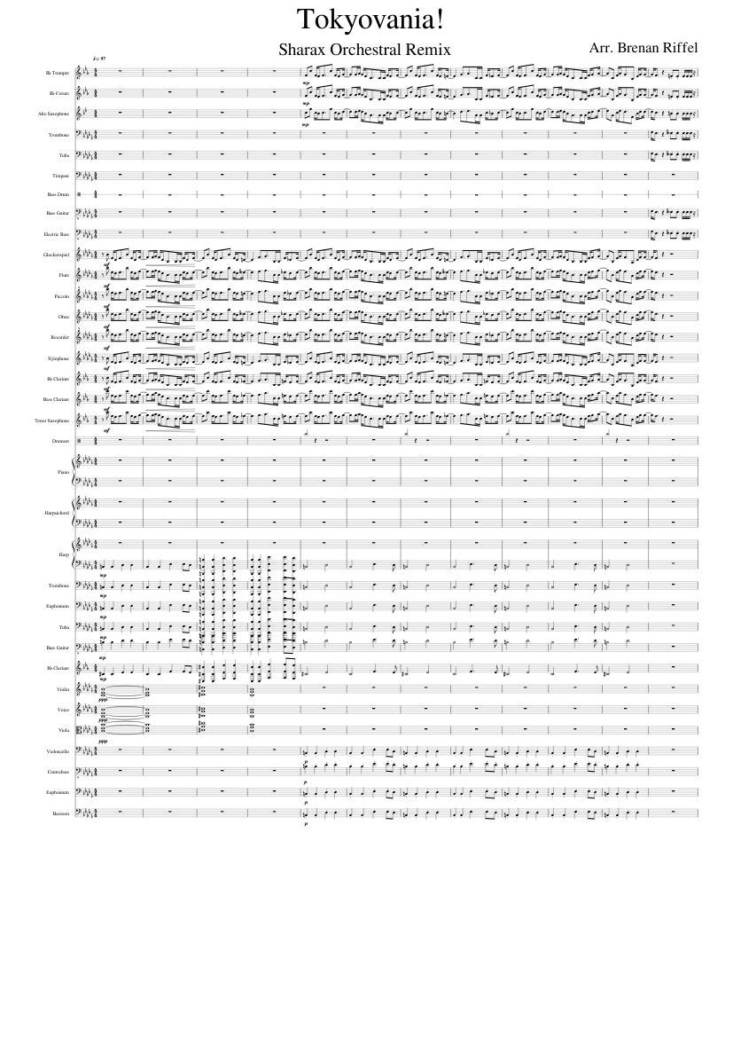 Tokyovania! Sheet Music for Piano, Trombone, Harpsichord, Cornet