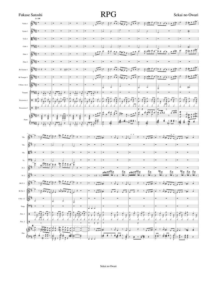 Rpg Sheet Music For Piano Trumpet In B Flat Violin Flute More Instruments Mixed Ensemble Musescore Com