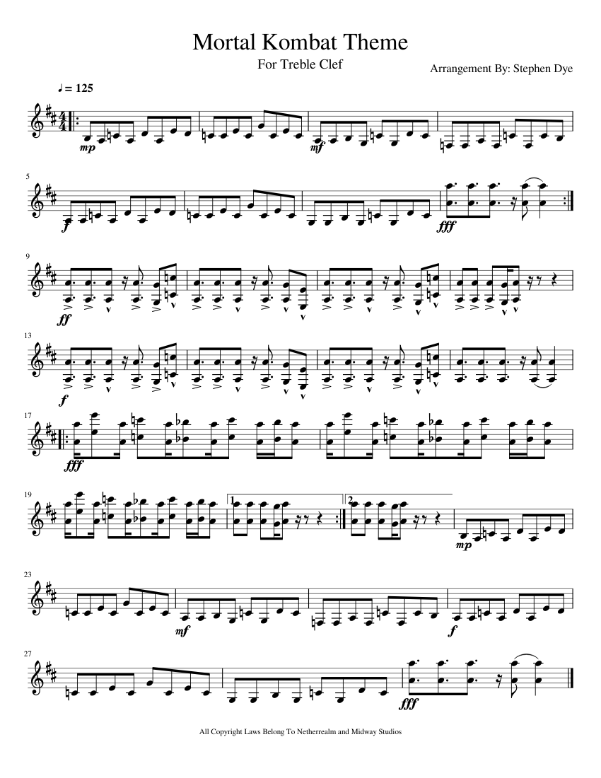 Mortal Kombat Theme Sheet music for Piano (Solo) Easy | Musescore.com