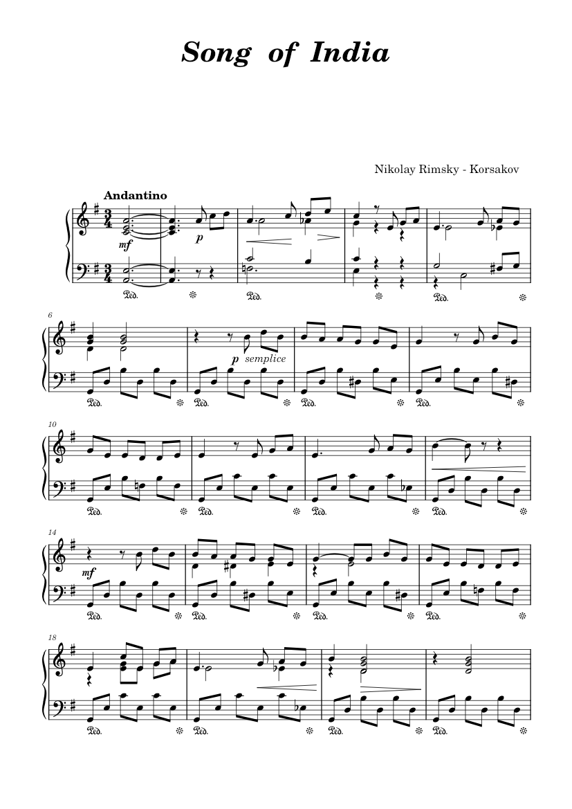 Song of india – Nikolay Rimsky-Korsakov Song of India – Nikolay  Rimsky-Korsakov - piano tutorial