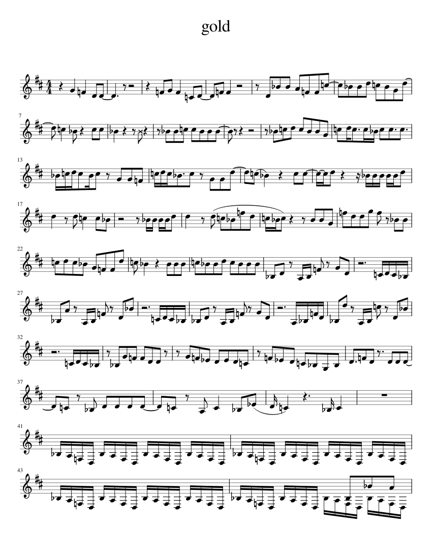 gold Sheet music for Trumpet (In B Flat) (Solo) | Musescore.com