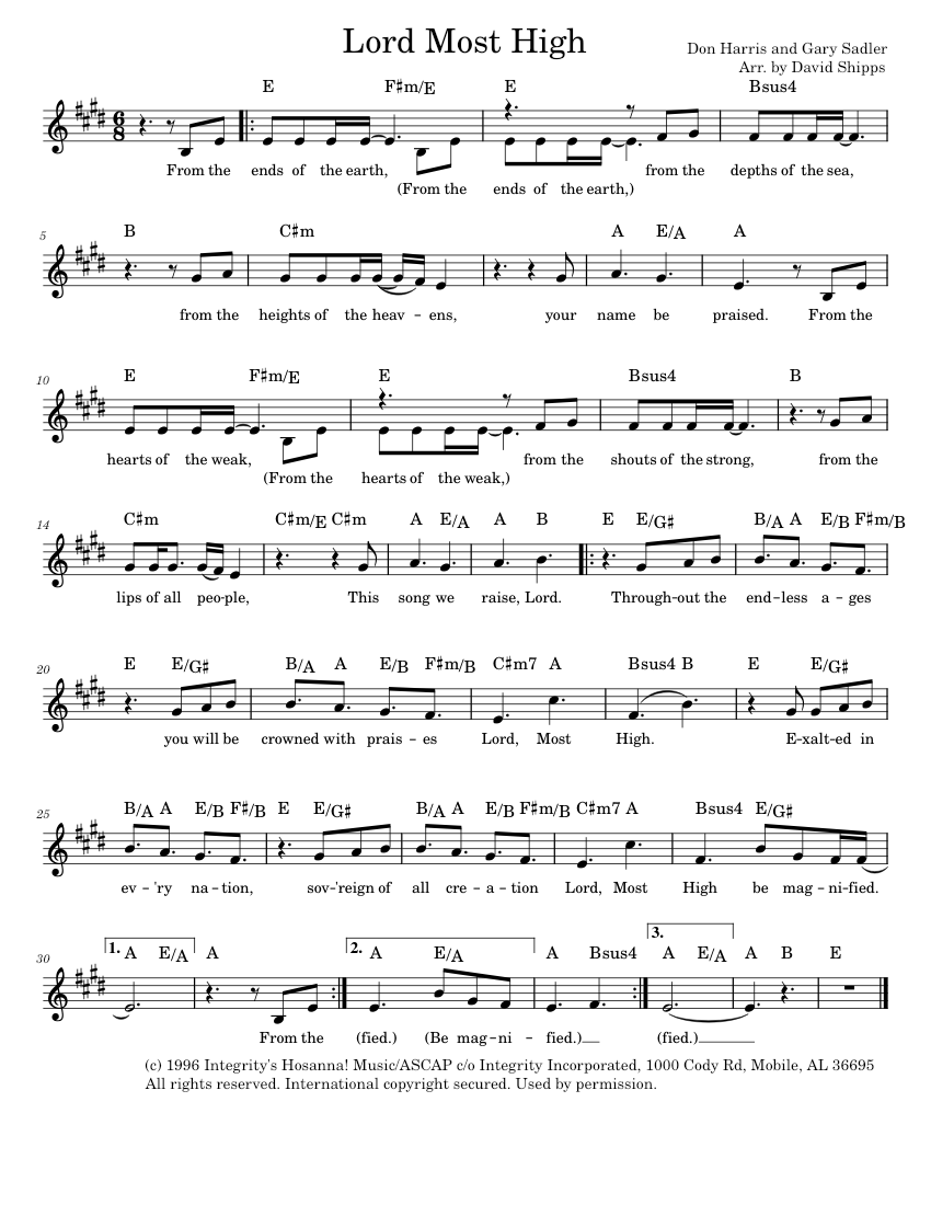 Lord Most High Sheet music for Piano (Choral) Easy | Musescore.com