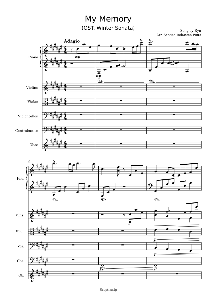 My Memory Ryu Ryu - My Memory (OST. Winter Sonata) Arr. by Septian Indrawan Putra ...