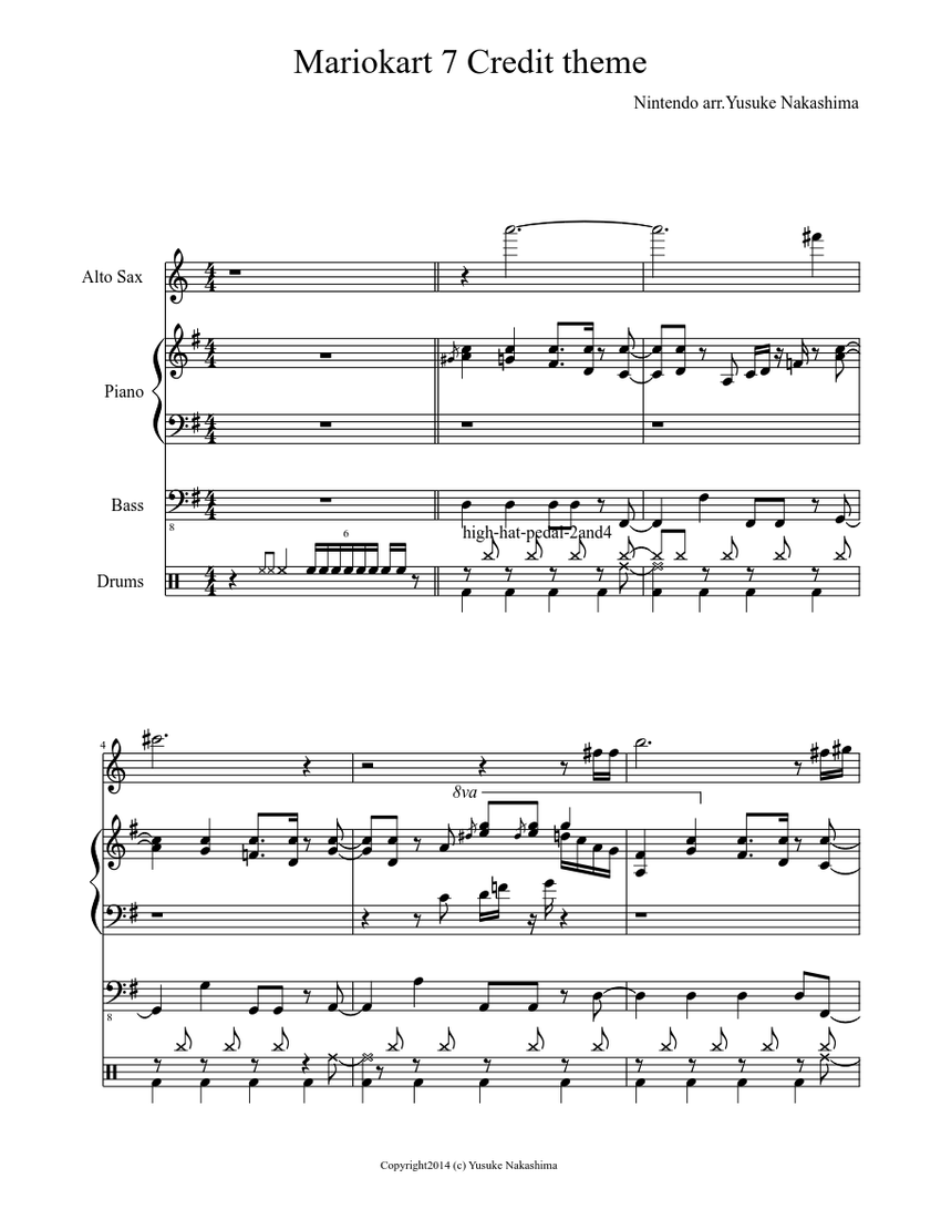 Mariokart 7 Credits Theme Sheet Music For Piano Bass Mixed Duet Musescore Com Multiple or sometimes singular characters are featured, usually alongside their vehicles. mariokart 7 credits theme sheet music