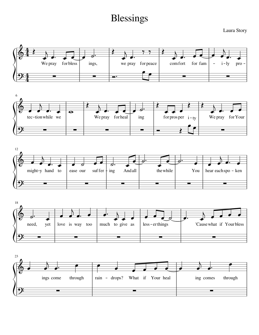 Blessings Sheet music for Piano (Solo) | Musescore.com
