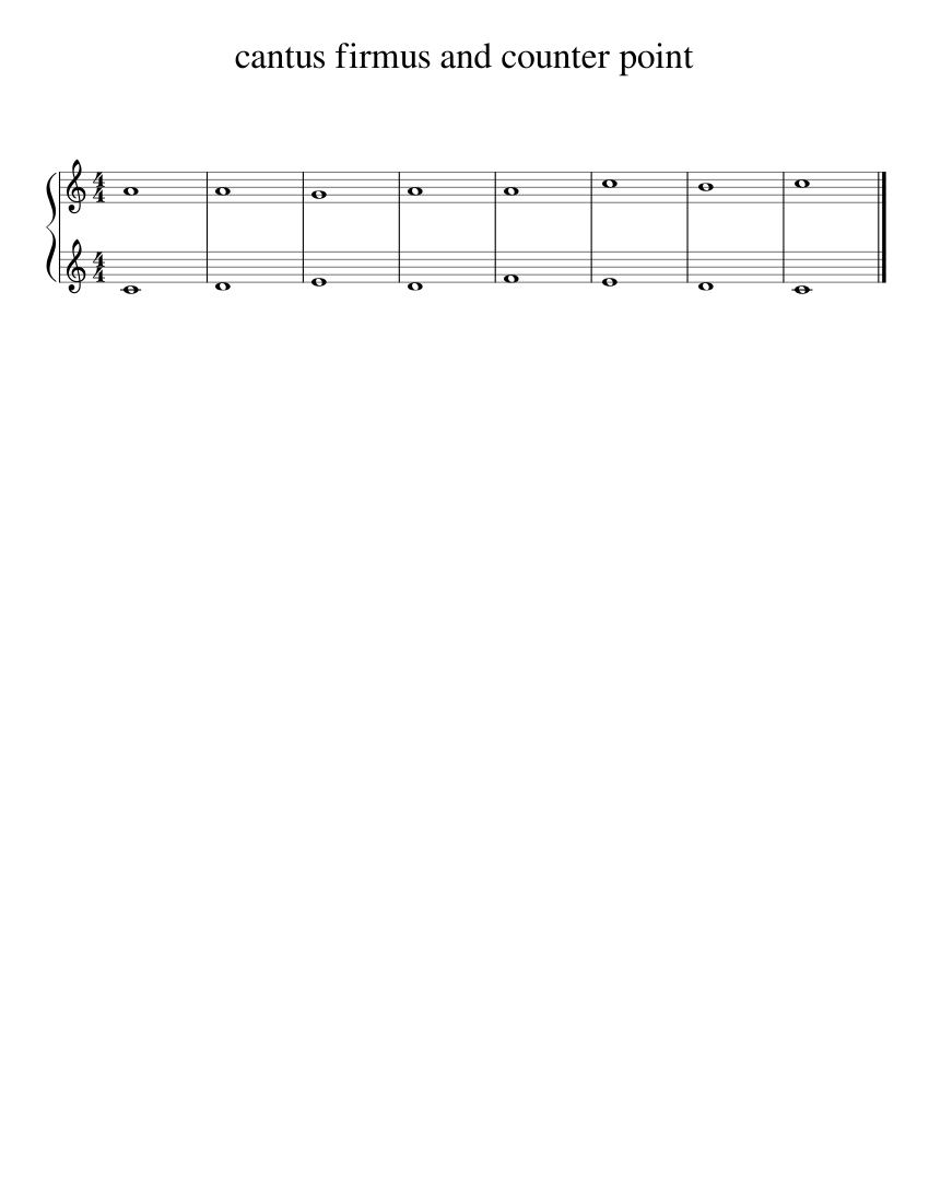 Cantus firmus and counter point Sheet music for Piano (Solo