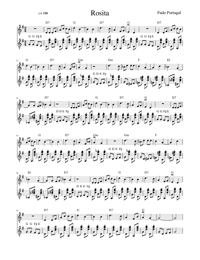 Rosita Sheet music for Guitar, Harmonica (Mixed Duet) Download and