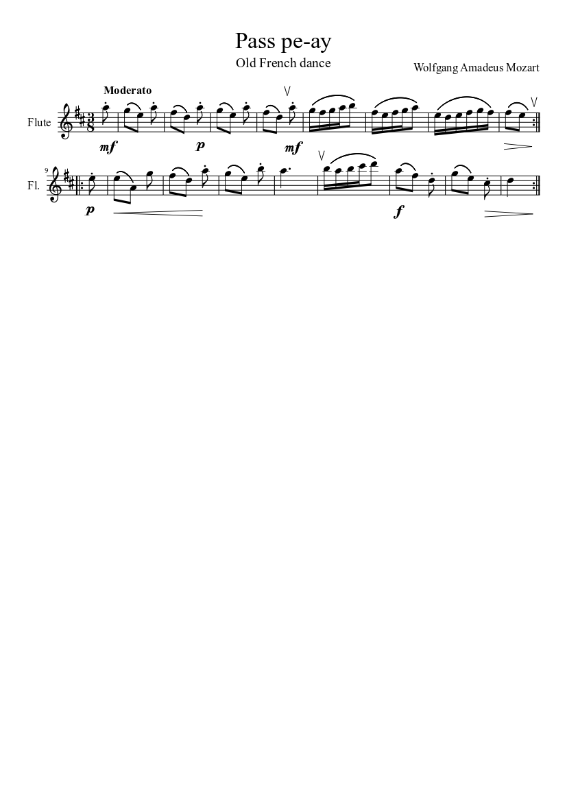 Mozart - Pass pe-ay (Old French dance)