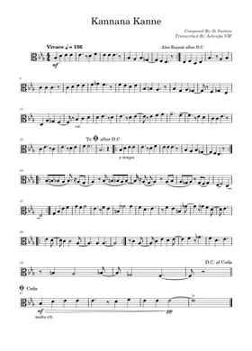 Free Kannana Kanne by D.imman sheet music | Download PDF or print on  Musescore.com