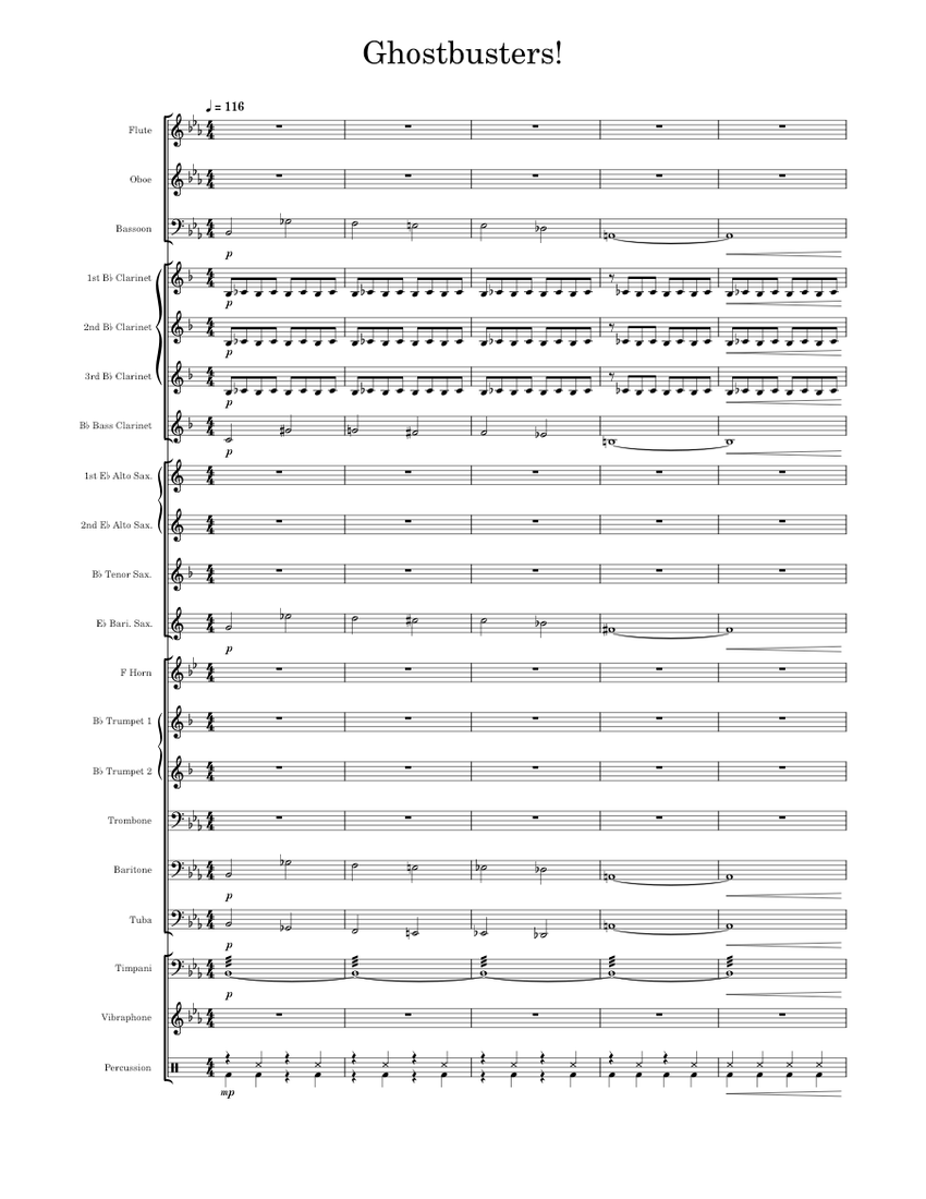 Ghostbusters! Sheet Music For Trombone, Euphonium, Tuba, Flute & More ...