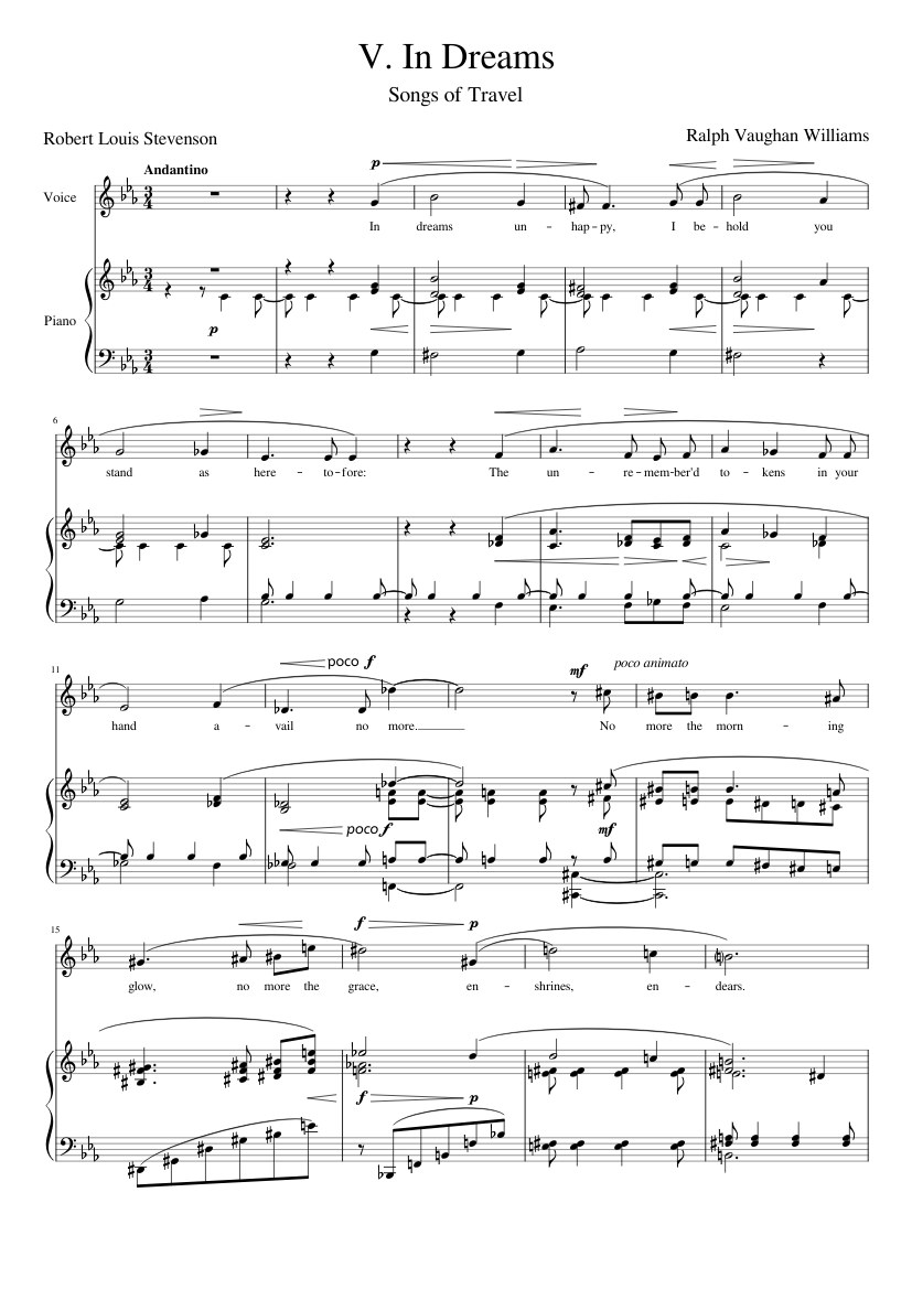 Songs of Travel V In Dreams