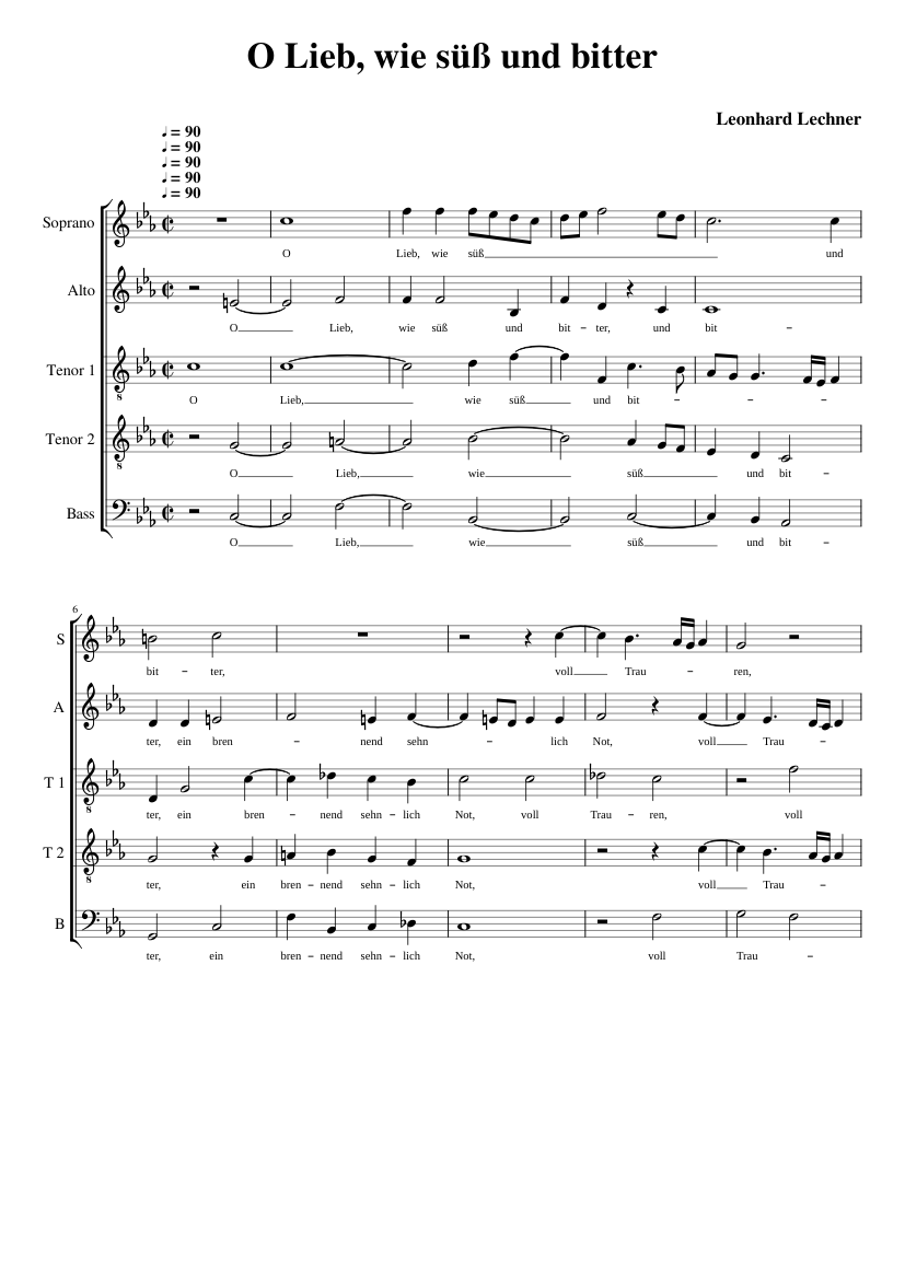 O Lieb wie süß und bitter