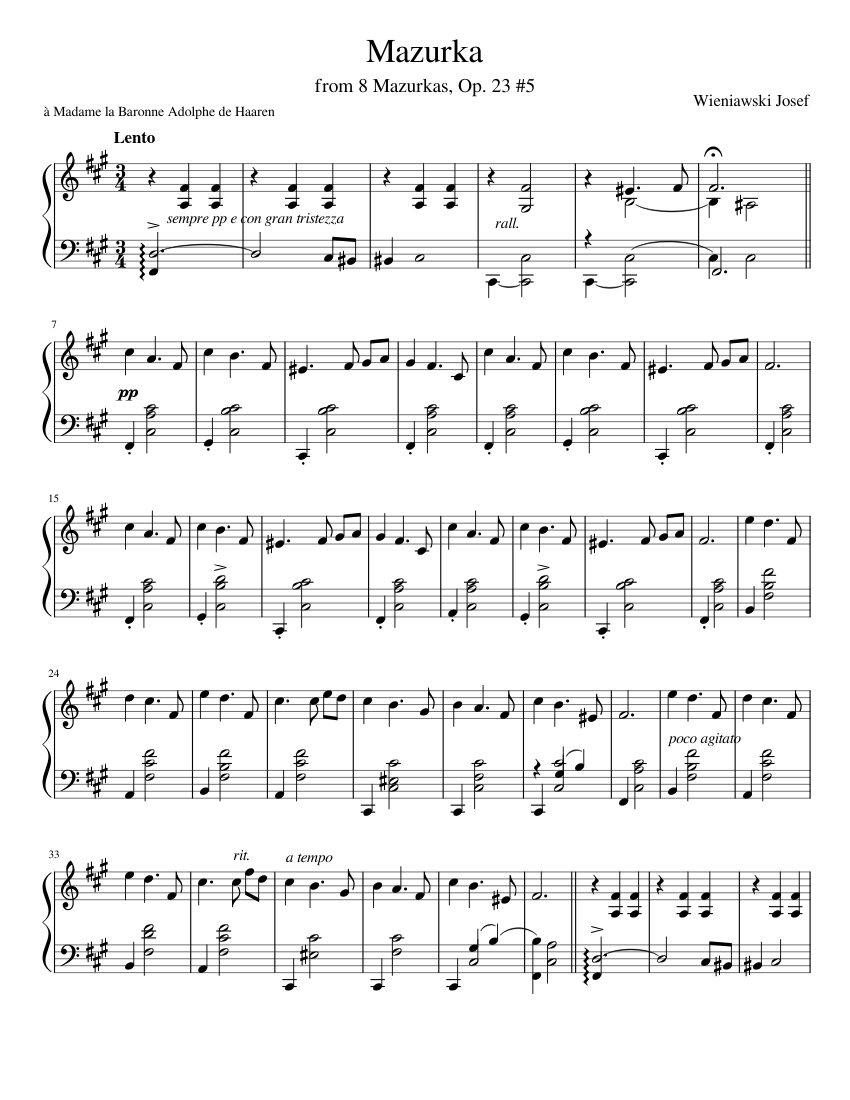 Mazourkas op. 23 no. 5