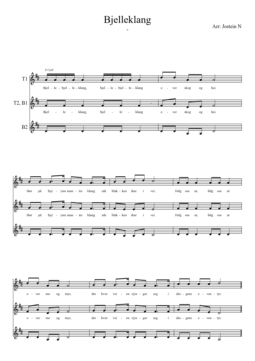 Bjelleklang Sheet music for Piano (Mixed Trio) | Musescore.com