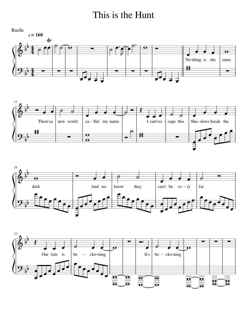 This is the Hunt Sheet music for Piano (Solo) Easy | Musescore.com