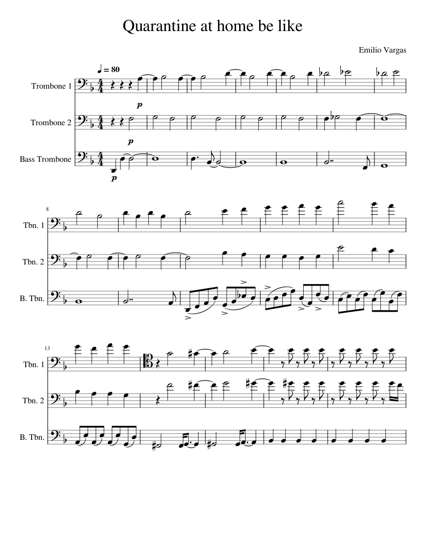 Sketches for Trombone trio Sheet music for Trombone, Trombone bass ...
