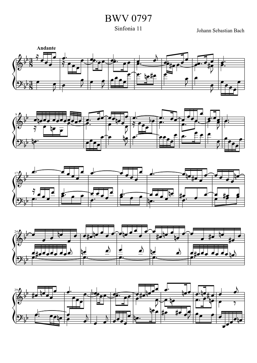 Sinfonia in G minor BWV 797