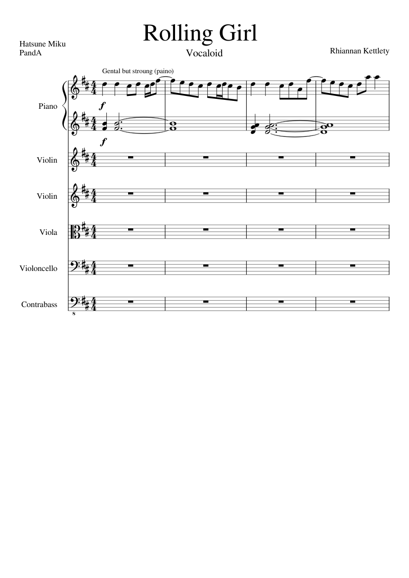 Rolling Girl Sheet Music For Piano Contrabass Violin Viola More rolling-girl-sheet-music-for-piano-contrabass-violin-viola-more
