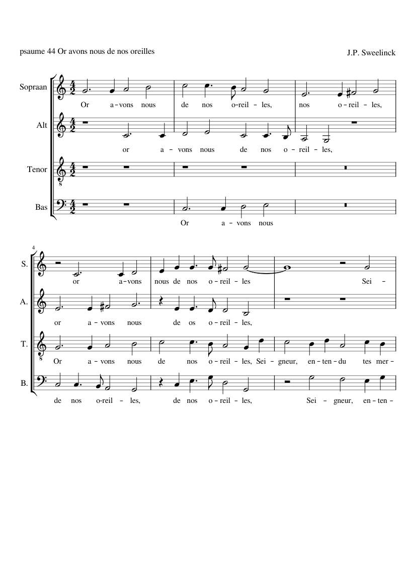 Psaume 44 Or avons nous de nos oreilles