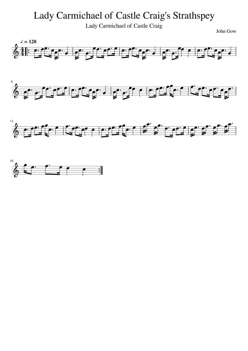 Lady Carmichael of Castle Craig's Strathspey